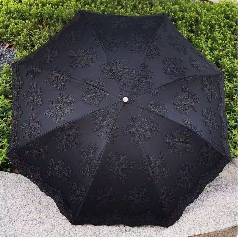 Travel Umbrella Compact - Parasol damski luksusowy koronkowy składany 2/3,