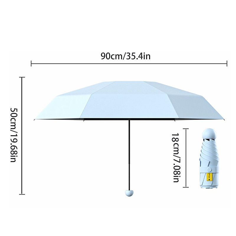 Travel Umbrella Compact - Parasolki przeciwsłoneczne 5-krotnie składane, ultralekkie, przenośne,
