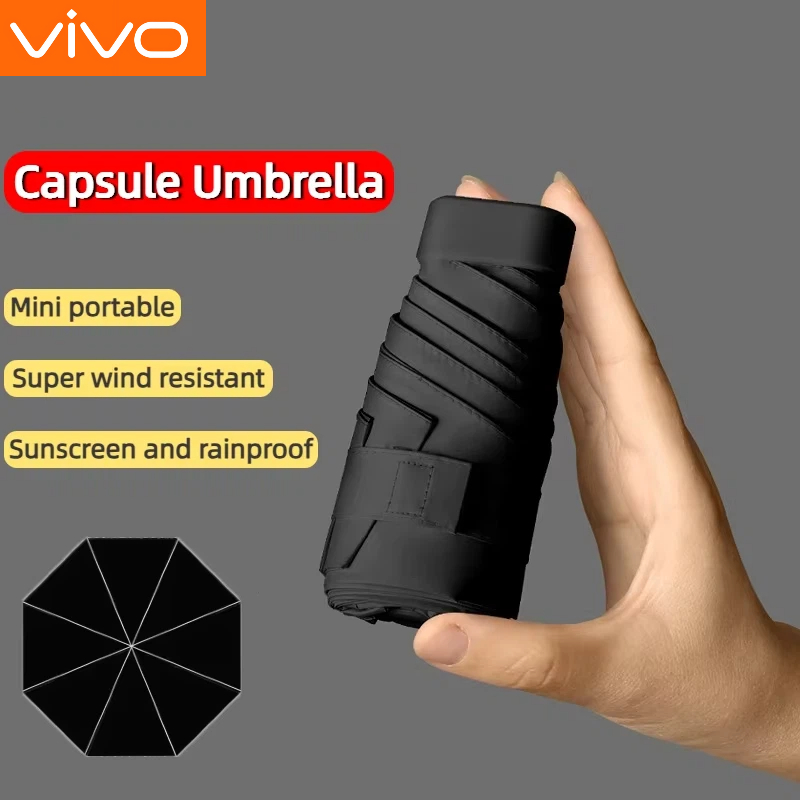 Travel Umbrella Compact - Ultrakompaktowy mini parasol VIVO z czarną