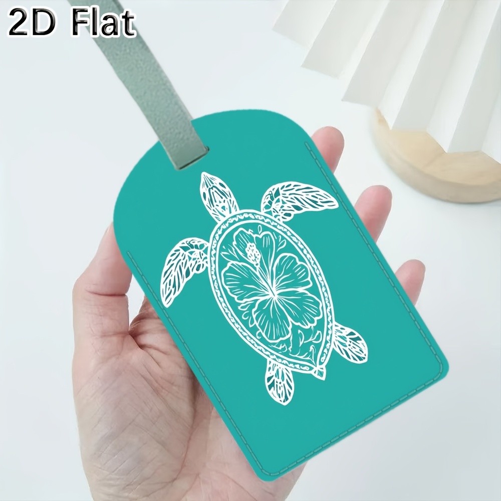 Travel Accessories Drawing - Etykieta na bagaż z rysunkiem żółwia