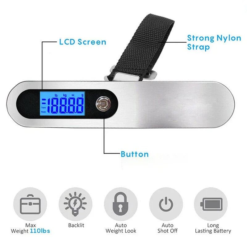 Przenośna waga cyfrowa 50kg 10 – Luggage Scale Hanging recenzja i cena